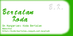 bertalan koda business card